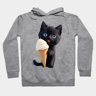 Cute Kitten's Ice Cream Delight Hoodie